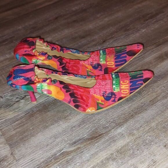 Click multicolor graphic  pinted toe heels   Sz  7.5 - Picture 5 of 8